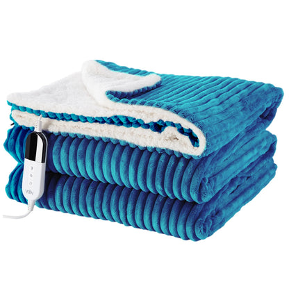 YDW electric blanket with automatic shutdown - 180x130 cm Warm heated blanket Electric Blanket Heatable blanket Electric for the bed Overheat protection Washable Cozy heating blanket - Turquoise
