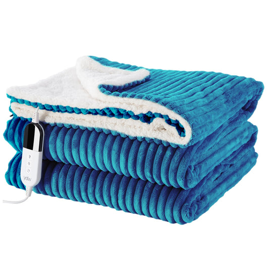 YDW electric blanket with automatic shutdown - 180x130 cm Warm heated blanket Electric Blanket Heatable blanket Electric for the bed Overheat protection Washable Cozy heating blanket - Turquoise