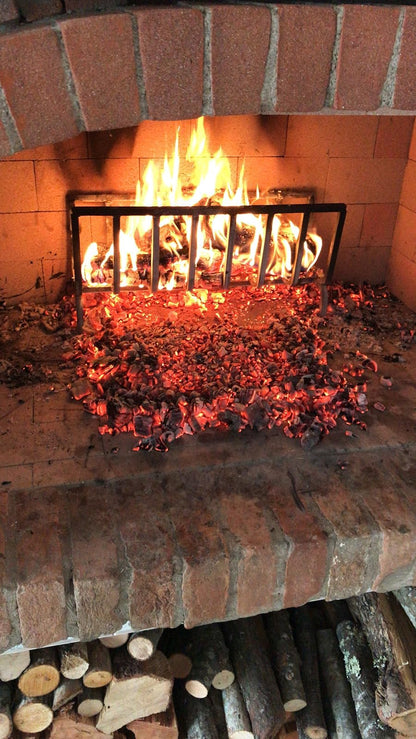 Bongiovanni Foundry | Wood Burner | Indoor Wood Rack | Outdoor Wood Rack | Fire Pit | made of iron for fireplace and grill (56 x 20 x 28 h)