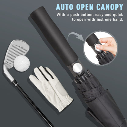 ZOMAKE Large Windproof Umbrella XXL, Large Golf Umbrella Windproof Stable, Large Golf Umbrella for Men Women 2 Persons (Black)