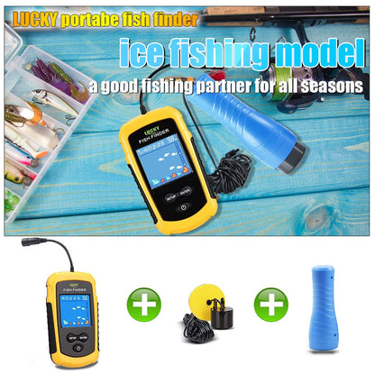 LUCKY Portable Fish Finder Fish Detector Device Handheld Depth Finder for Boat Kayak Canoe Pontoon Jon Boat Jet Ski Float Tubes Ice Fishing Fish Finder Shore Fishing Gifts for Men