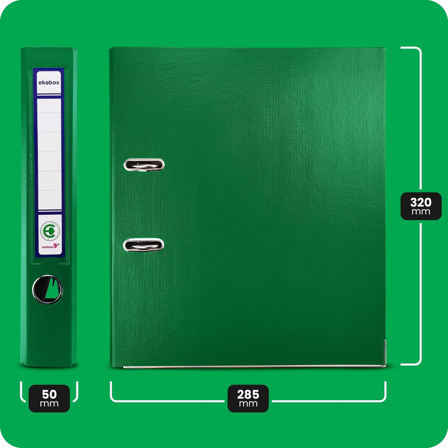 Netuno 5x ring binder blue DIN A4 2-ring mechanism 5cm file folder A4 slim file folder A4 thin plastic folder A4 single-color folder documents ring binder folder school folder