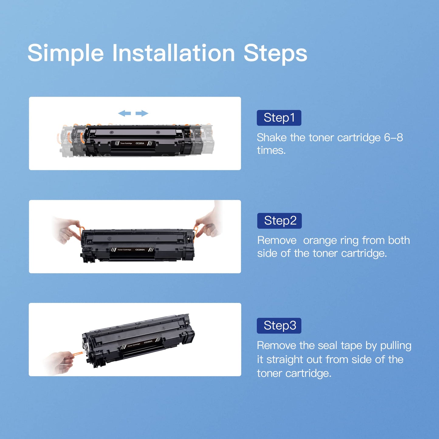 GPC IMAGE 85A compatible Black Toner for HP 85A CE285A Toner for HP Laserjet P1102W P1102 P1100 P1106 P1108 P1109 M1130 M1132 M1210 M1210MFP M1212 M1212NF M1217NFW (2-Pack)