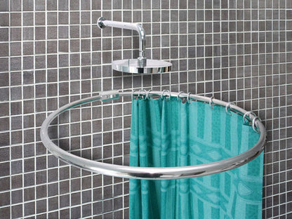 ALUMINUM ROD White ROUND Ø 80 cm SHOWER CURTAIN ROD ANGLE ROD FOR SHOWER CURTAIN Shower Ring Curtain Rod