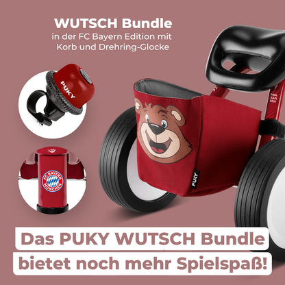 PUKY WUTSCH Bundle | Safe balance bike | For toddlers from 1.5 years | Slide vehicle | Pendulum axle | With safety handlebars | Bavaria Edition