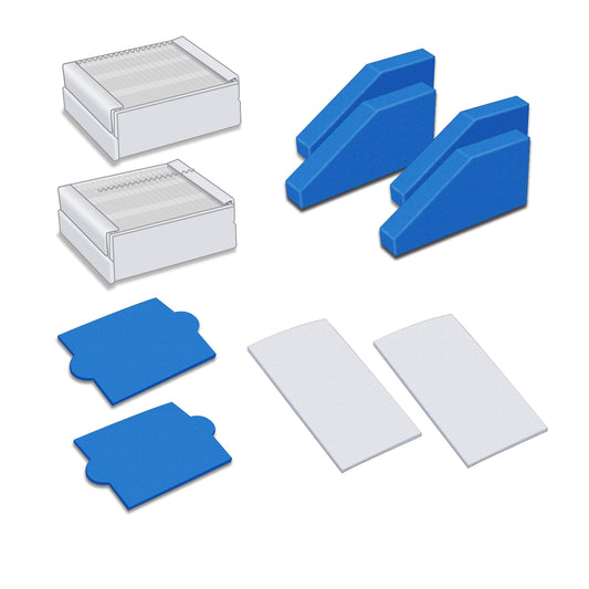 2x FILTER-SET complete (10 pieces) for Pet & Family, Allergy & Family, Multi Clean X8 Parquet, Multi Clean X10 Parq, X7, Thomas Aqua+ vacuum cleaners as an alternative to Thomas Filterset 99 (part no. 787241)