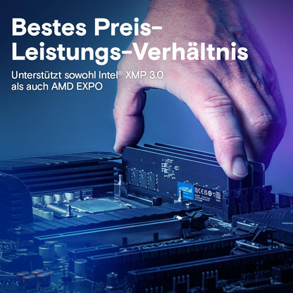 Crucial DDR5 RAM 16GB 5600MHz, PC computer memory, (also available in 5200MHz / 4800MHz) CL46 - CT16G56C46U5