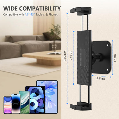 Lucrave Tablet Wall Mount made of aluminum - 360° Rotatable, Adjustable, Compatible with iPad Pro/Mini, Galaxy Tab, Surface Pro, Kindle, All 4.7-12.9"