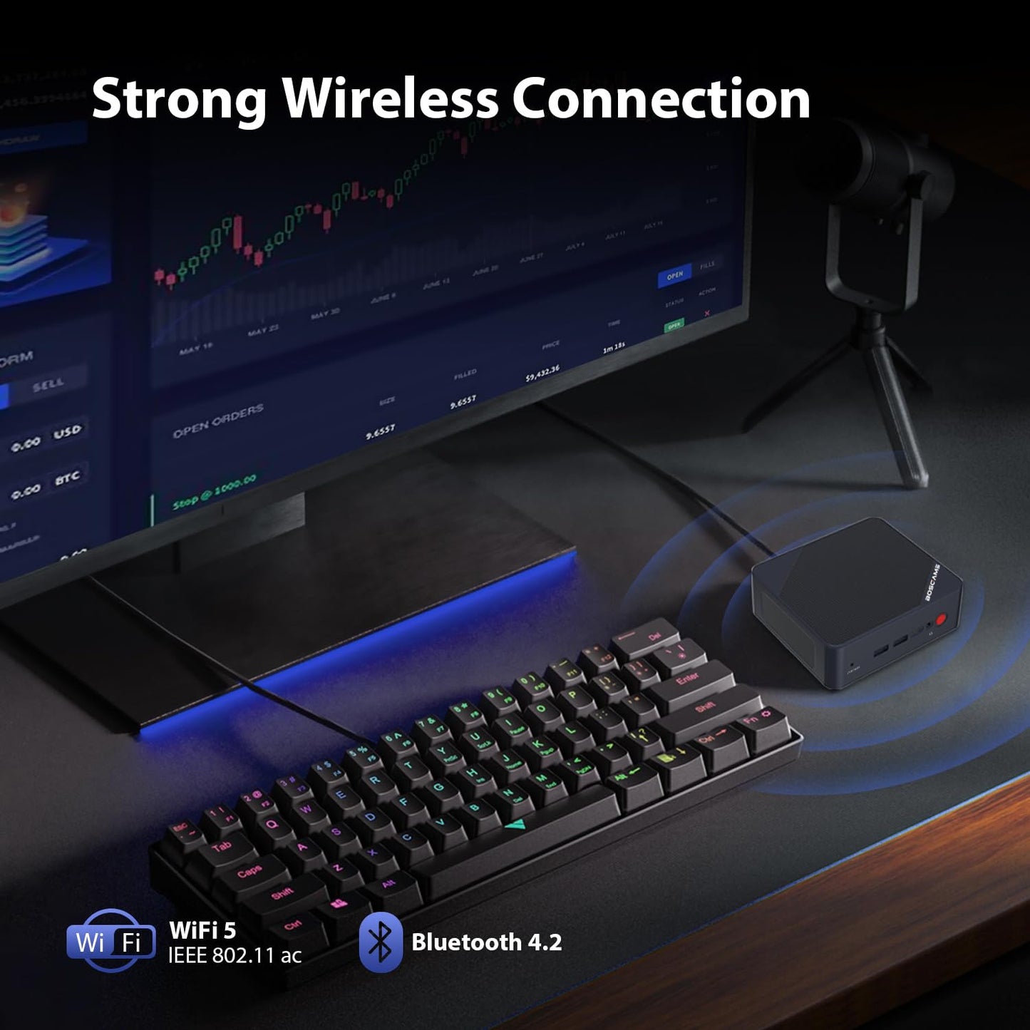 BOSGAME B100 Mini PC, Intel 12th Alder Lake-N100 (up to 3.4GHz) desktop computer, 16GB DDR4 RAM 512GB SSD, mini computer supports 4K triple display/USB3.2/WiFi 5/BT4.2/2500Mbps Ethernet.