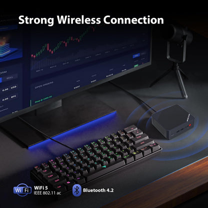 BOSGAME B100 Mini PC, Intel 12th Alder Lake-N100 (up to 3.4GHz) desktop computer, 16GB DDR4 RAM 512GB SSD, mini computer supports 4K triple display/USB3.2/WiFi 5/BT4.2/2500Mbps Ethernet.