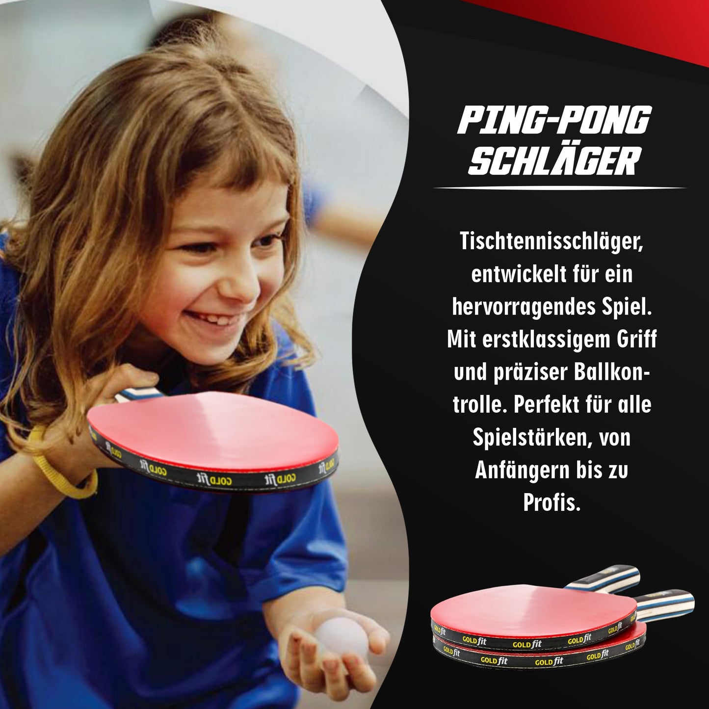 Table tennis racket set 2-pack, Ping Pong for beginners and pros, Outdoor table tennis set with 2 rackets + 3 balls, Table tennis paddles for leisure and competition, with protective cover.