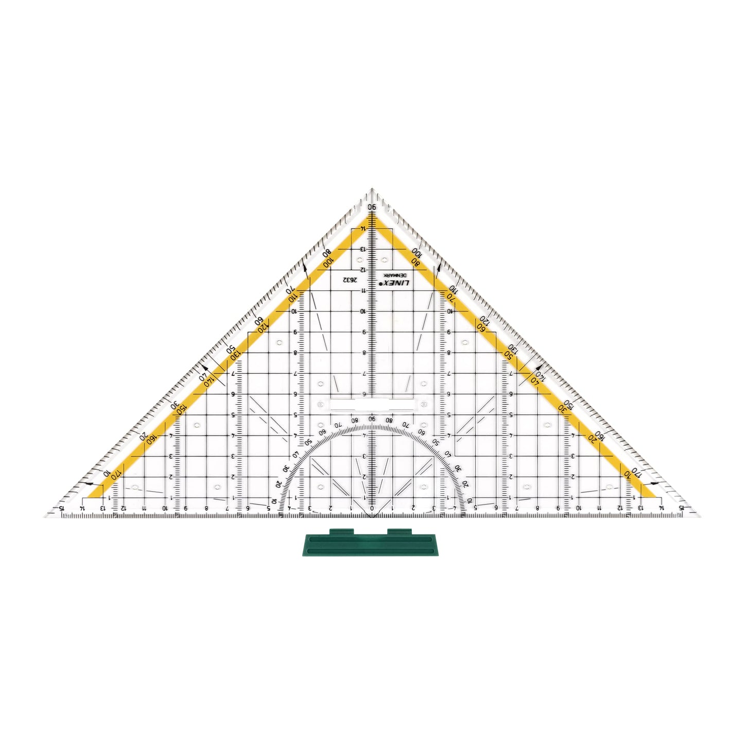 Idena 20066 - compass in case, 11-piece set, with protractor, ruler, spare leads for compass & Linex plastic protractor with handle, 30 cm, shatterproof and transparent