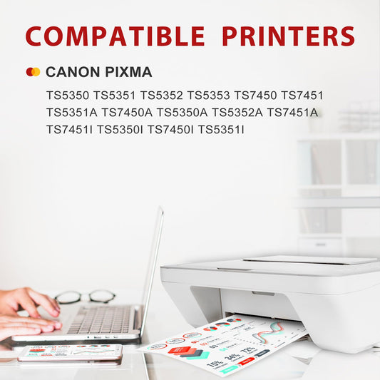 MYCARTRIDGE PHOEVER 560 561 XL cartridges are replacement for Canon printer cartridges 560 XL black and 561 XL color for TS5350, TS5351, TS5352, TS5353, TS7451 printers (2-Pack).
