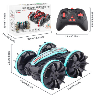 SIVQIKE 4WD Remote Control Car, Amphibious Remote Control Vehicle, Gesture Sensor Waterproof RC Stunt Car 80 Min. Playtime with 50m Remote Control 360° Rotation Off Road for Kids 6+ Years