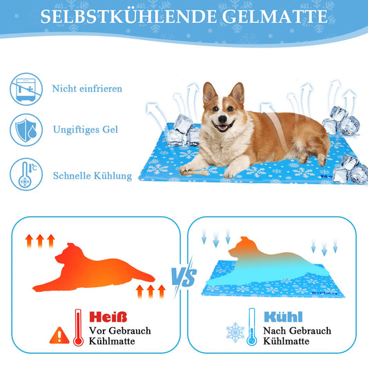 Nepfaivy Cooling Mat for Dogs and Cats Large - 120x80cm Cooling Blanket for Dogs Self Cooling with Non-toxic Gel, Dog Cooling Mat Cat Cool Gel Pad for Large Pets or Humans