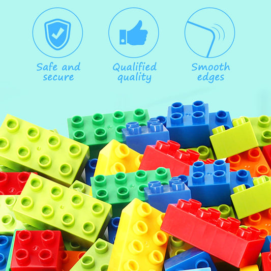 Cabeeskii Big Building Blocks, 168 pieces in 6 colors and 2 sizes, compatible with Duplo and all leading brands, perfect toy for kids aged 3 and up.