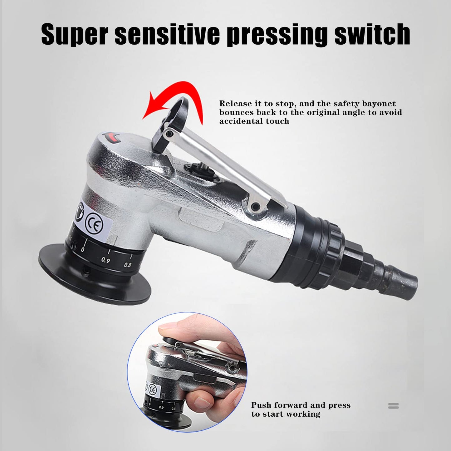 Pneumatic chamfering machine, mini handheld chamfering machine 45 degrees manual linear pneumatic chamfering trimming curved air tool with 1/4 inch air inlet for deburring.
