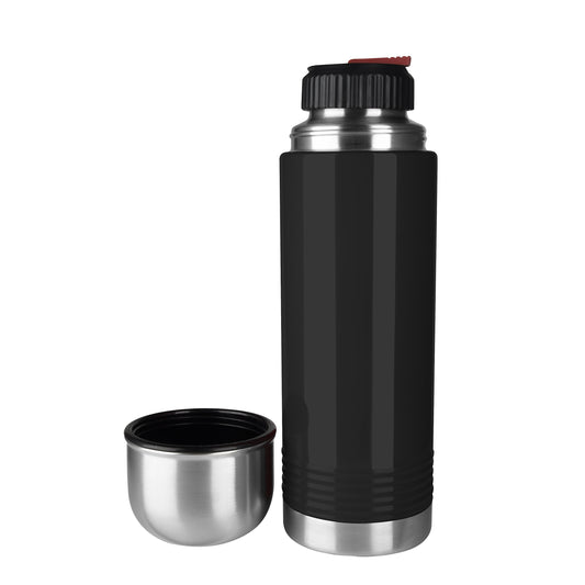 Emsa 515223 Senator Insulated Bottle, Thermos Bottle, Travel Coffee Mug, 700ml, Thermal Mug, Insulated Cup, Safe Loc Closure, Black