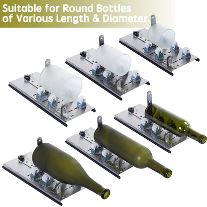 Kalawen Glass Bottle Cutter Stainless Steel Bottle Cutter with 5 Adjustable Wheels Glass Cutter Bottle Cutter Kit for DIY Bottle Planters Glass Chandeliers Candle Holders