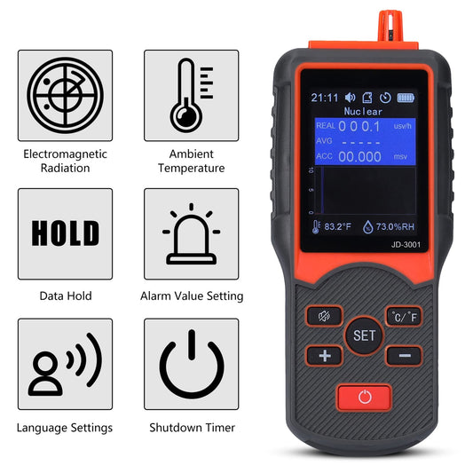 JD-3001 Nuclear Radiation Detector Geiger Counter Contamination Monitor Portable Outdoor Dosimeter Electromagnetic Radiation Detector