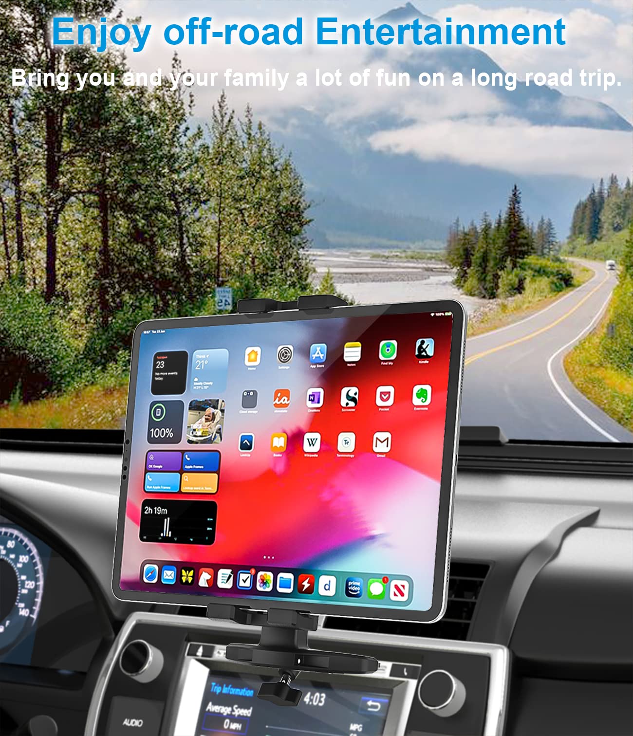 Oilcan car CD slot tablet holder, CD player tablet car mount with upgraded telescopic arm, CD slot holder for iPad Pro Air Mini, Galaxy Tab, Kindle, iPhone 4-12.9" smartphones & tablets.