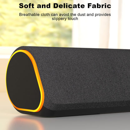 SOULION R50 PC speakers, Bluetooth & 3.5mm computer speakers, USB powered, colorful lights, soundbar with switch for PC, laptop, tablet, monitor, smartphone, 42x7x9cm, black