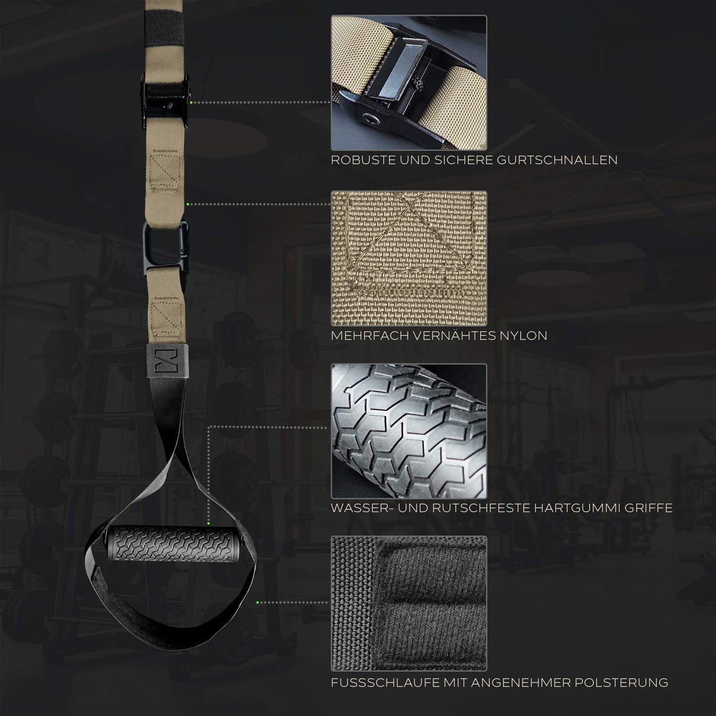 Infinitsports - Elite suspension trainer set with 3 anchoring solutions (including door anchor), premium sling trainer/suspension trainer for home and on the go.