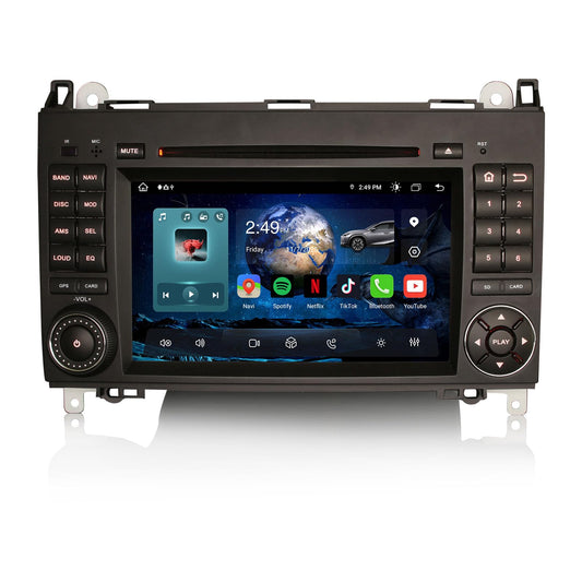 Erisin 8-Core 4GB+64GB 7 Inch Android 14 Car Radio Bluetooth GPS Navigation For Mercedes A Class W169 B Class W245 Sprinter Vito Viano VW Crafter CarPlay Android Auto DSP WiFi DAB+ RDS SWC DVD USB Canbus