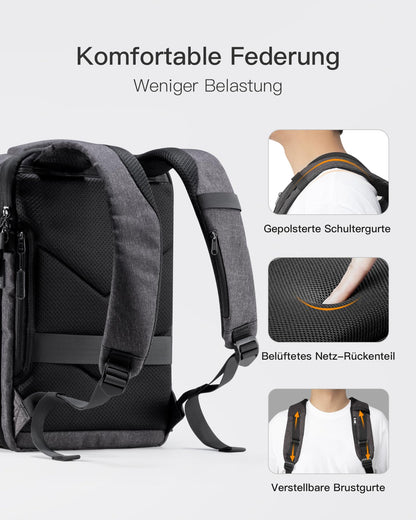 Inateck 17-20L Ryanair carry-on backpack 40x20x25 for women and men, laptop backpack compatible with 14-inch MacBook Pro.