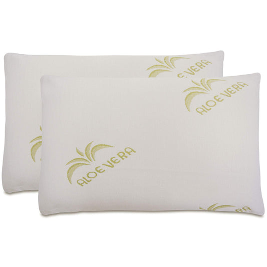 Baldiflex Soap Memory Foam Pillow, Aloe Vera Cover, White, 2-pack