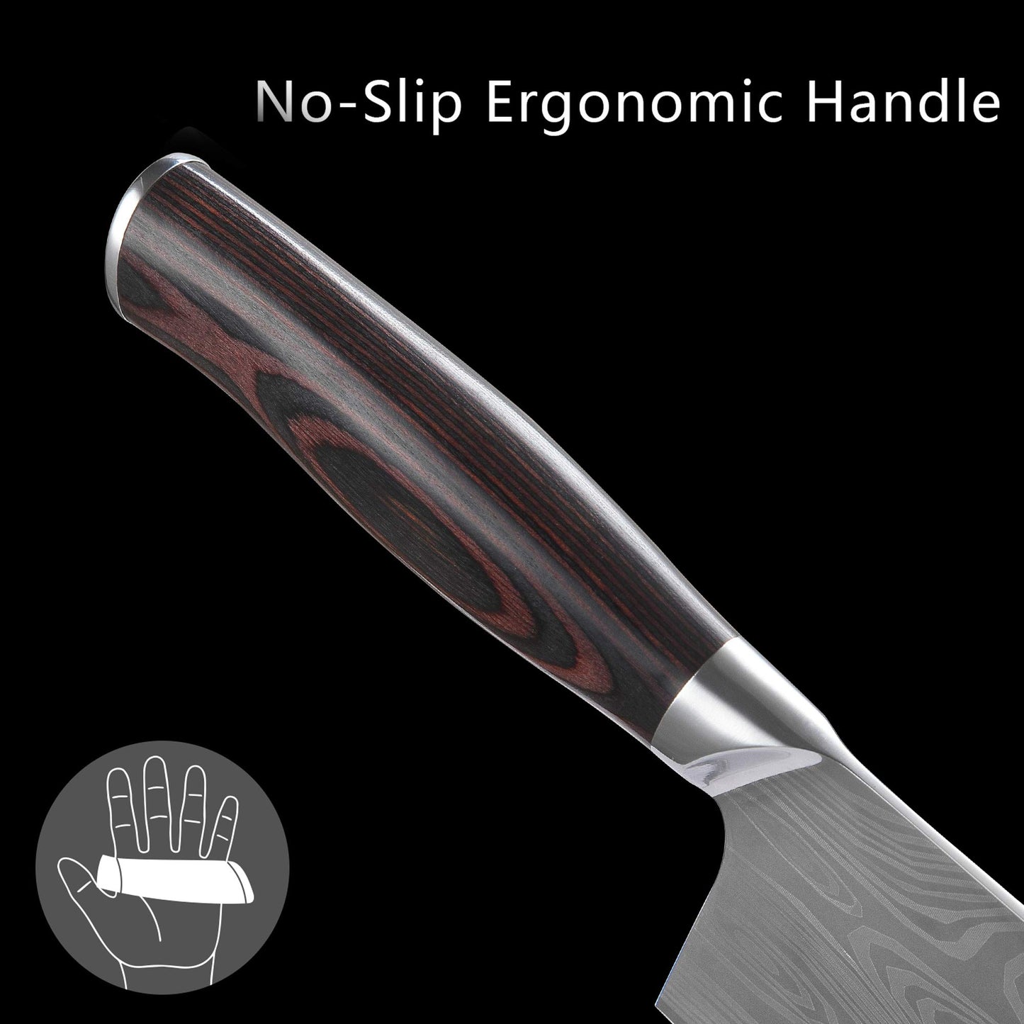 Butcher Cleaver 7 Inch German High Carbon Stainless Steel Meat Cleaver Knife, Professional Chinese Chef Knife High Performance Blade for Kitchen and Restaurant.