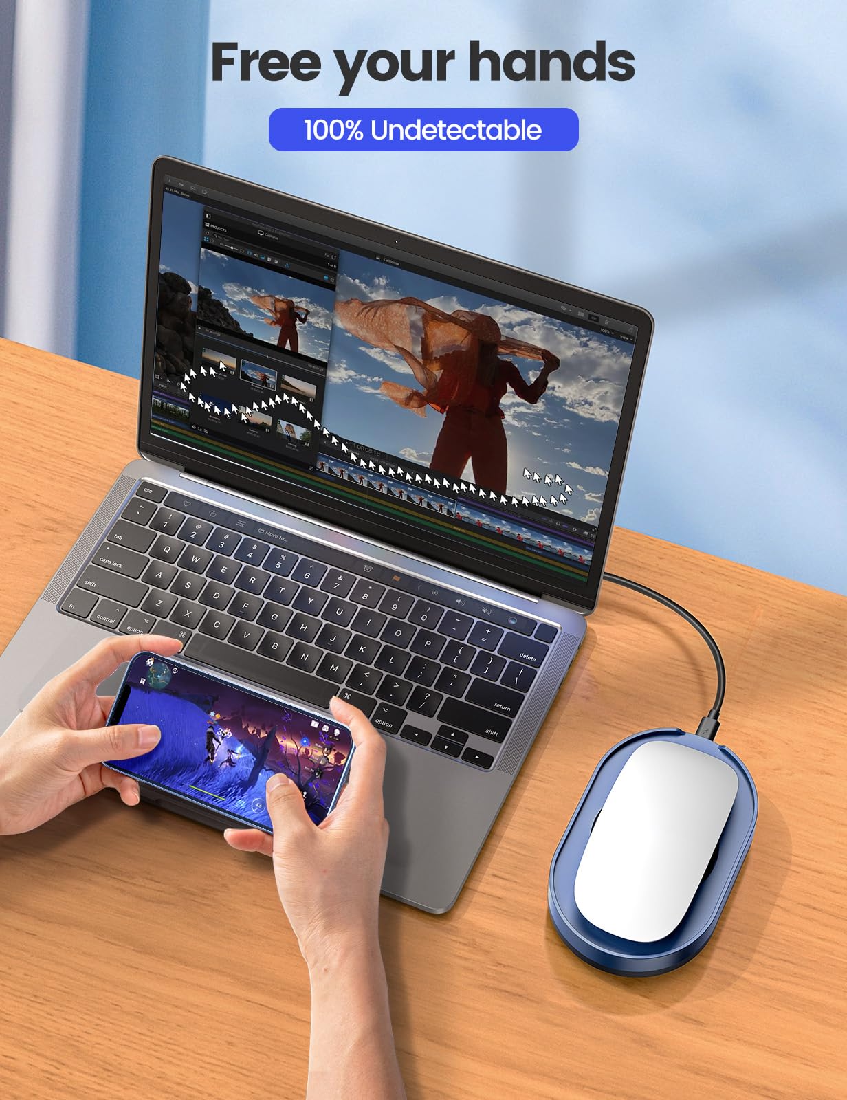 VAYDEER Undetectable Mouse Jiggler with ON/Off switch Mouse Mover Simulator, Driver-free mouse movement, Simulation for computer awakening.