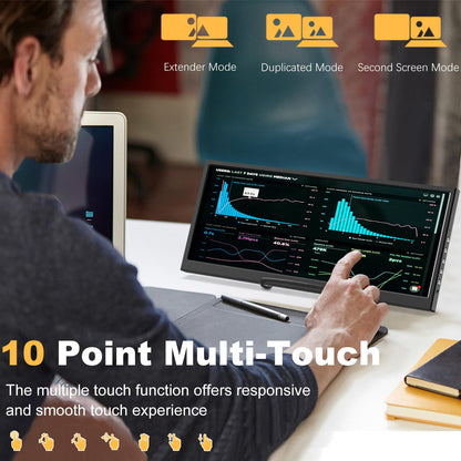 12.3-inch Portable Touchscreen Secondary Monitor, HDMI, USB-C, 1920*720 IPS Stretched Bar LCD Portable Travel Touch Screen for Laptop Computer Aida64 GPU CPU RAM Monitoring