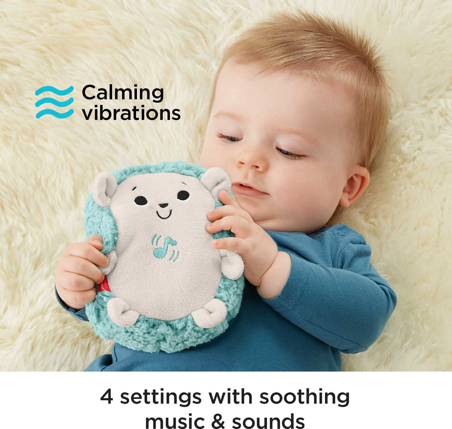 Fisher-Price FXC58 - Sleepy Hedgehog plush toy musical soother, sleep aid for babies, newborn essentials, baby toy from birth.