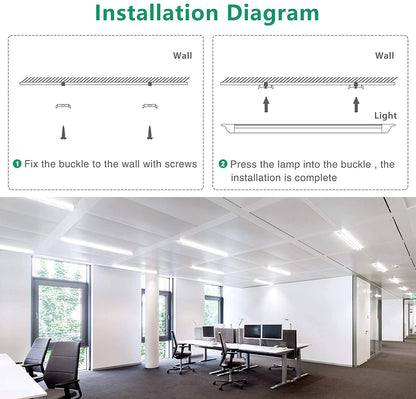 8pcs Waterproof LED Light, 30W LED Ceiling Light Fluorescent Lamp, 6500K 3000LM Bathroom Lamp, LED Light Bar for Garage Warehouse Workshop Bathroom Office Basement Shop, Cool White LED Ceiling Light