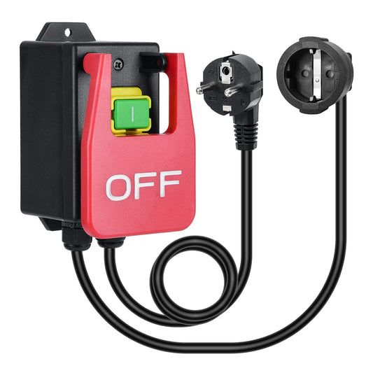 220V Single Phase On/Off Switch, Briidea Safety Switch Zero-Voltage Switch with Socket, Machine Switch for Quickly Shutting off Router Table and Other Electrical Devices.