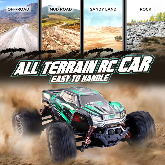 VATOS Remote Control Car 4WD RC Car 26 km/h All Terrain Car 1:20 RC Monster 2.4 GHz Electric Racing Truck RC Crawler Toy Car for Adults and Kids (Green-1)