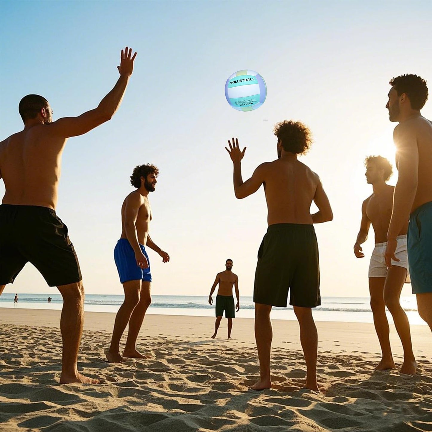 Size 5 volleyball, soft PU leather beach volleyball, waterproof indoor and outdoor sports volleyball, competition volleyball is suitable for beginners, professional athletes, and teenagers.