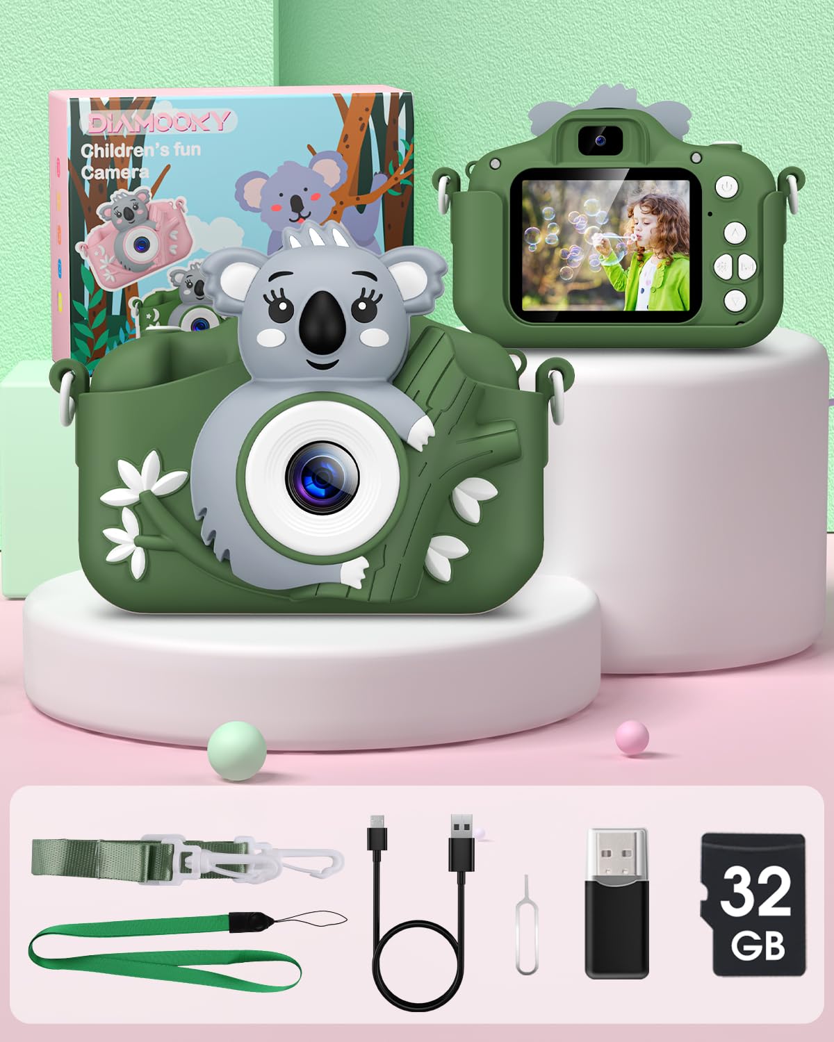 Children's camera, DIAMOOKY camera for kids aged 3-12, perfect Christmas toy for boys and girls.