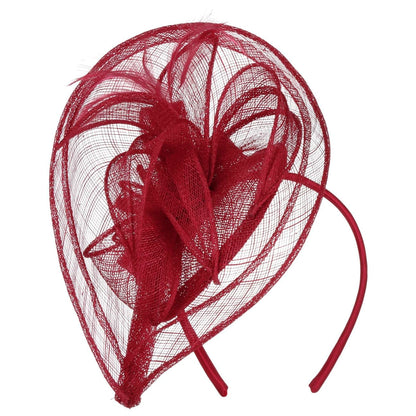 Seeberger Viadina Fascinator with feathers occasion hat straw hat women - summer spring-summer - One Size dark red