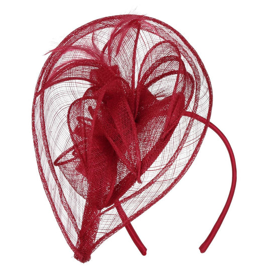 Seeberger Viadina Fascinator with feathers occasion hat straw hat women - summer spring-summer - One Size dark red