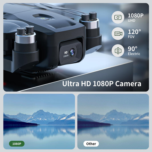KARUISRC Drone with Camera, Professional Drone with Brushless Motor, 1080P HD Camera, 2 Cameras Drone, 5G WIFI FPV, Foldable RC Quadcopter, Altitude Hold, 2 Batteries