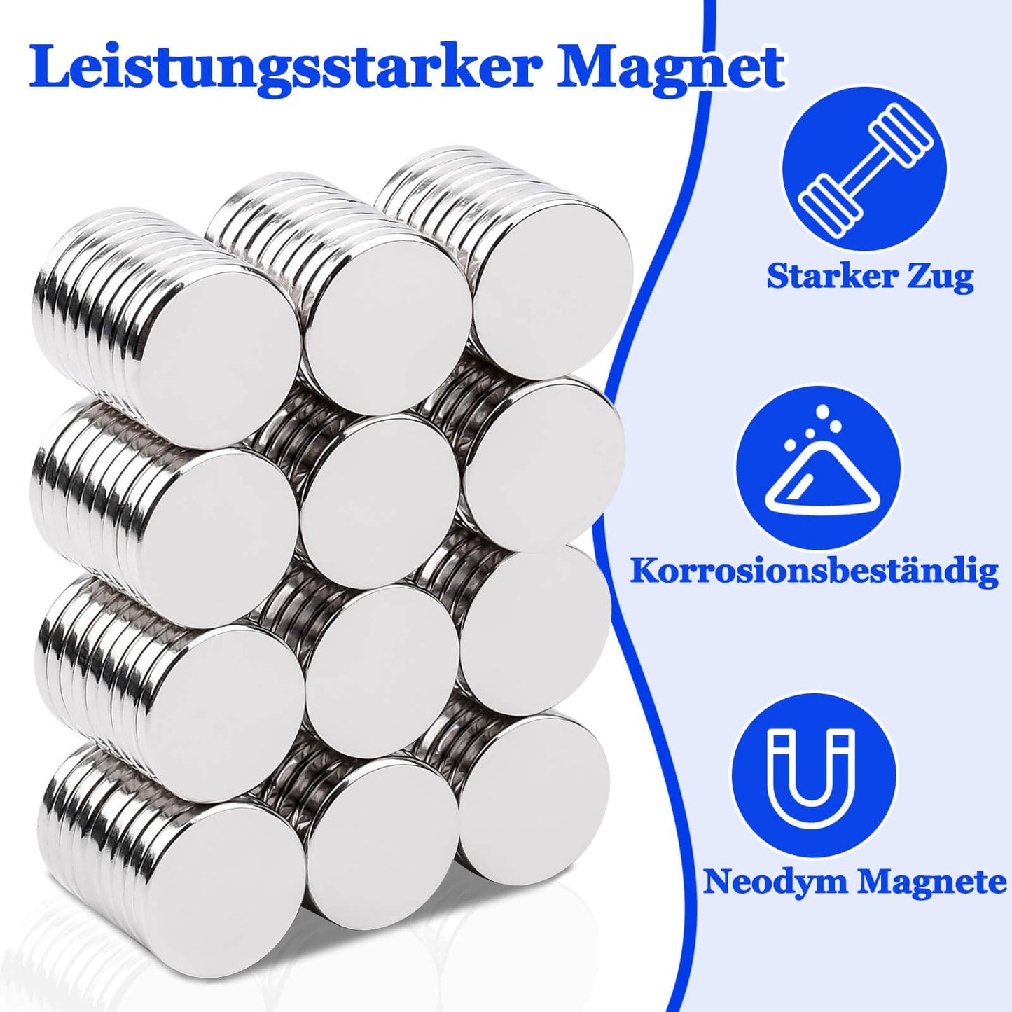 100 pieces of Neodymium Magnets, 9x3mm Round Magnets, Strong Magnets for Magnet Board, Small Magnets for Whiteboard, Craft Magnets, Fridge Magnets, Magnets with Strong Hold.