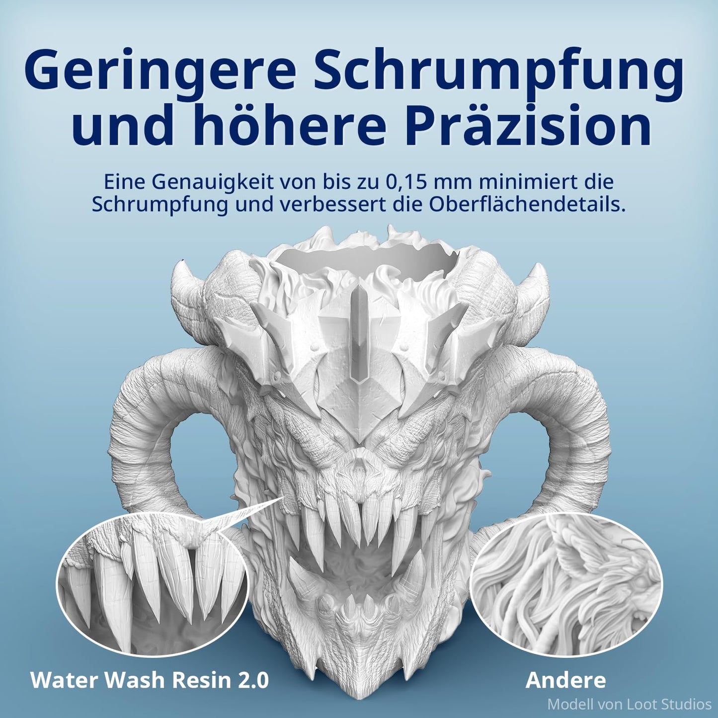 ANYCUBIC Water Washable Resin 2.0, 3D Printer Resin Water Washable, Anti-Yellowing, UV Resin 405nm Standard Photopolymer Resin Low Odor for all LCD 3D Printers, White 1000g.