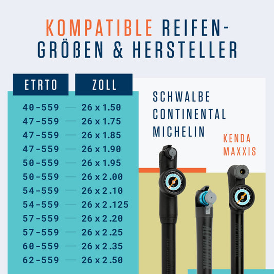 Alphatrail MTB bicycle tube 26 inch Schrader valve 2X set with emergency mobility guarantee I Compatible with bike tires Schwalbe, Continental, etc. I Bicycle tube.
