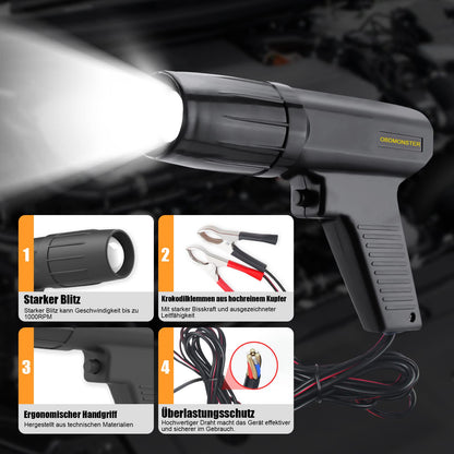 Automotive Timing Light 12V, Inductive ignition timing light gun for 2&4-stroke gasoline engine for old classic car motorcycle