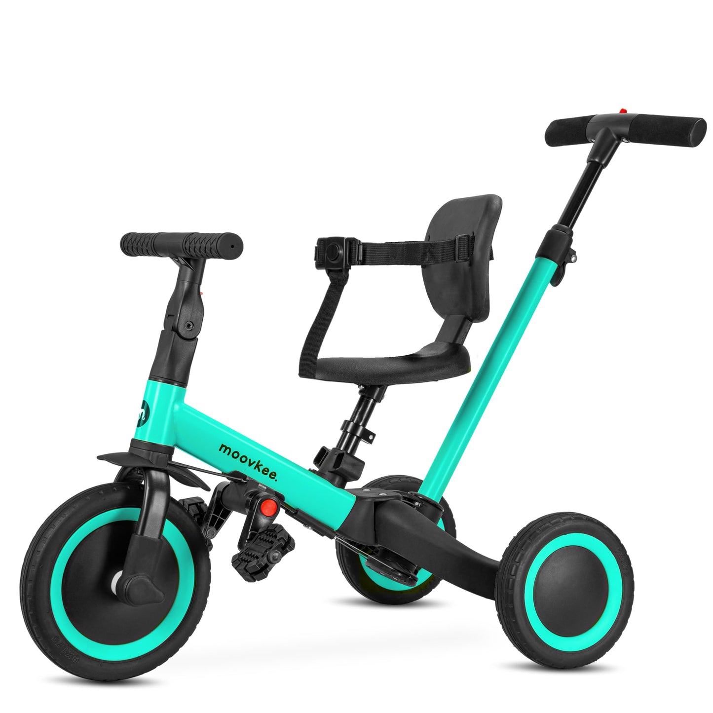 Tricycle from 1 year with push handle 6in1 - Blue balance bike - Tricycle with push handle - Baby bike from 1 year - Kids bike - Balance bikes - Safety balance bike for your child thanks to 3-point harness