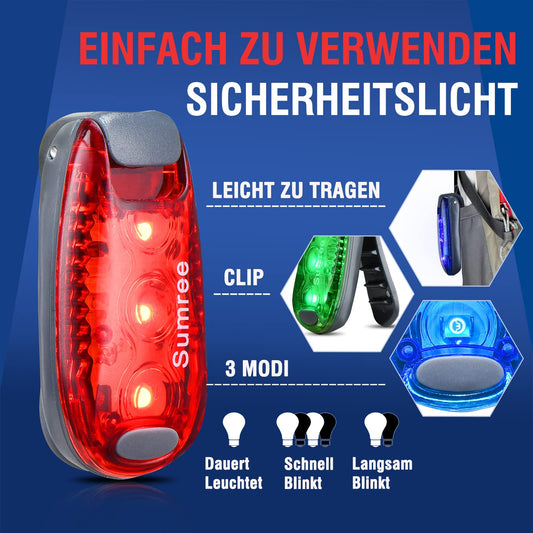 Sumree LED Blinking Backpack Safety Light 4-Pack, Clip-On Safety Light for Strollers, Running Lights, Pet Lights for Kids Backpacks, Dog Collar Lights, Cat Collars, Joggers, Strollers