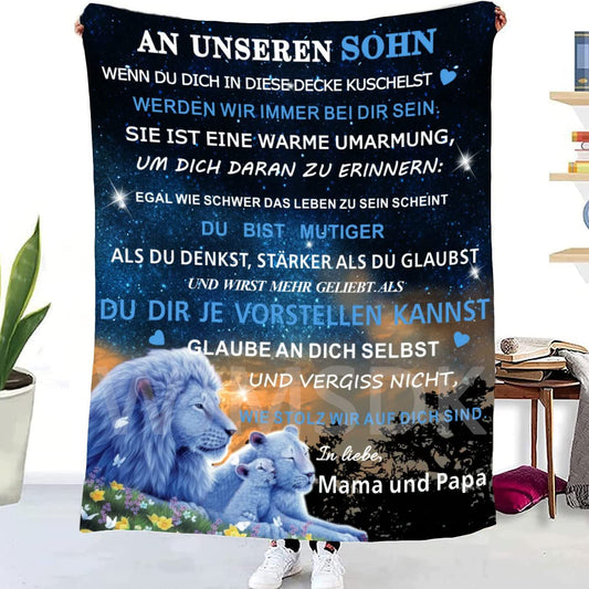 WJMSDK Personalized Blanket Gifts for Son from Parents, Cozy Blanket for Our Son from Mom and Dad, 18th Birthday Boy, Funny Christmas Graduation Gifts