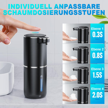 Amyzavls automatic soap dispenser, 380ml wall-mounted touchless electric soap dispenser with sensor, USB rechargeable foam soap dispenser for bathroom, kitchen, office in black.